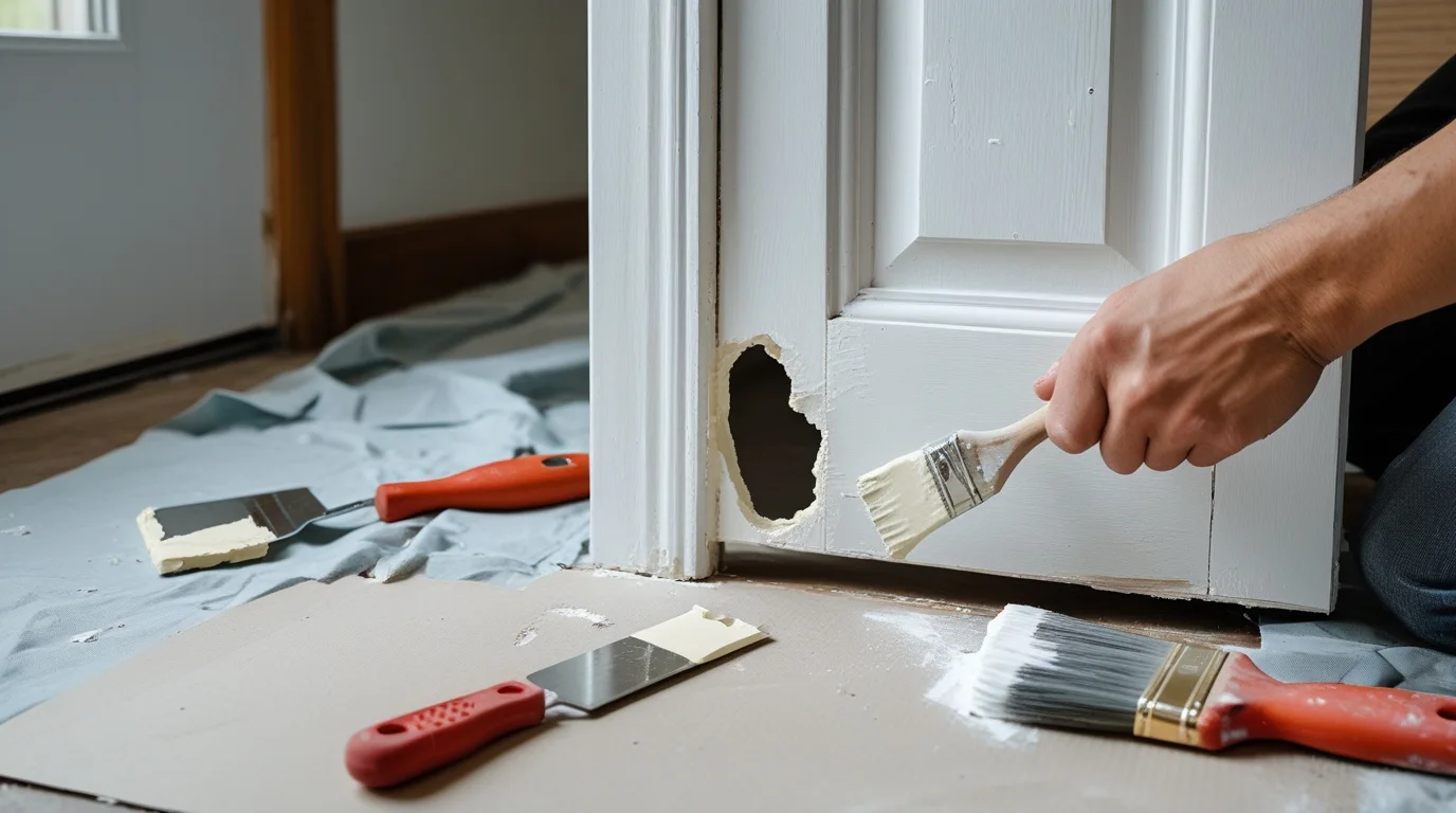 how to repair hole in door