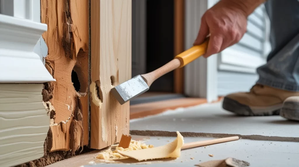 repair a door jamb wood rot