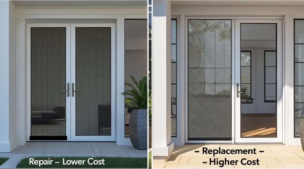 Comparing the Cost to Repair a Screen Door vs. Full Replacement