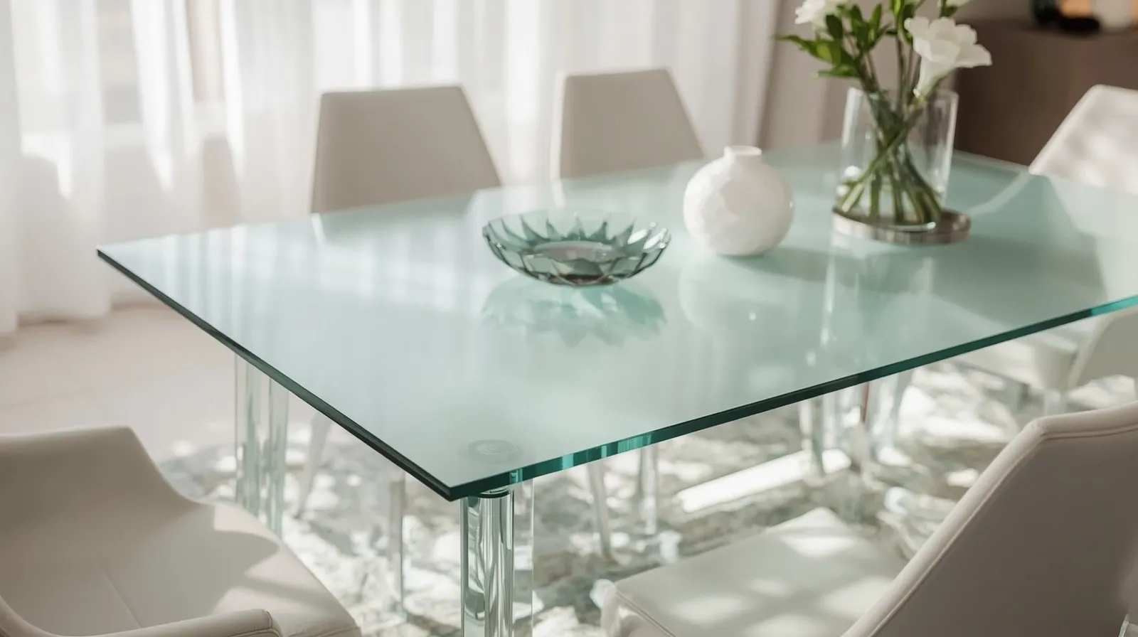 types of glass table tops